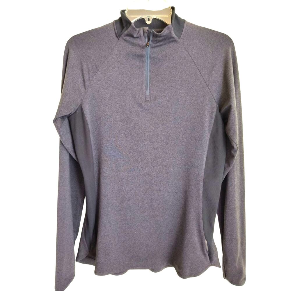 REI Co-op 1/4 Zip Top Women's Sz M Gray Long Sleeve Reflective  Pullover Running